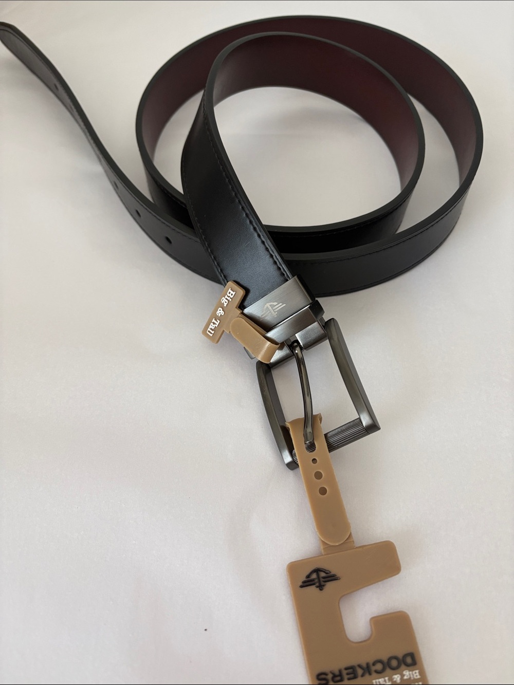 Dockers Black Reversible Leather Belt with Brown Reverse NEW